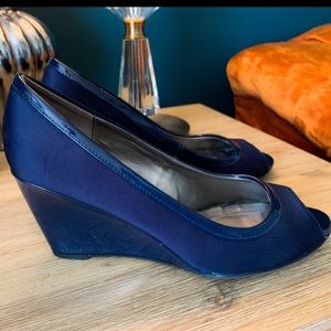 Blue Wedge Heels - Size 6.5